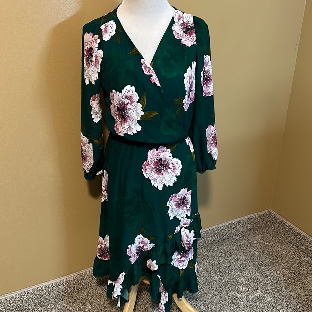 🧞‍♀️Plenty by Tracy Reese Floral Wrap Midi Dress